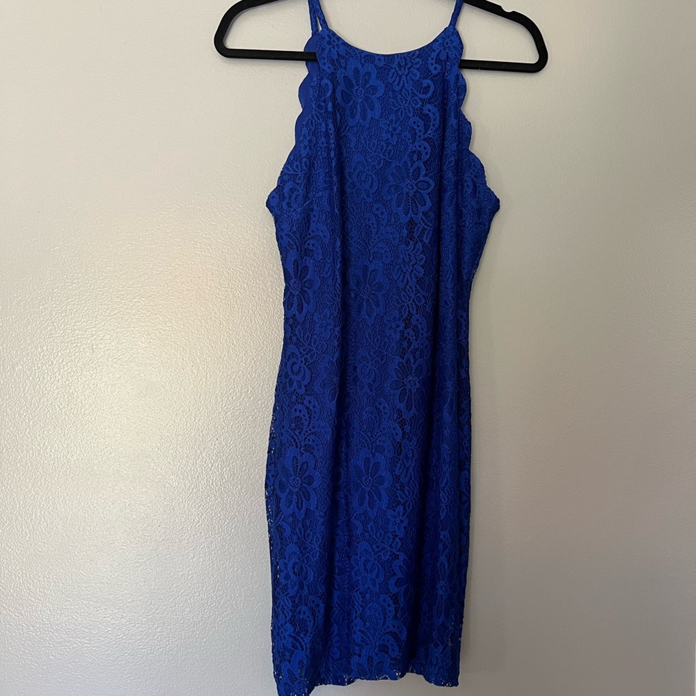 Blue lace dress